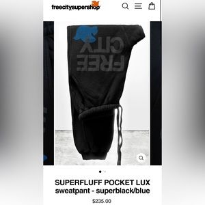 SUPERFLUFF POCKET LUX sweatpant - superblack/blue unisex